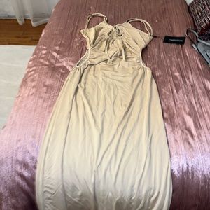 Tan PrettyLittleThing Dress